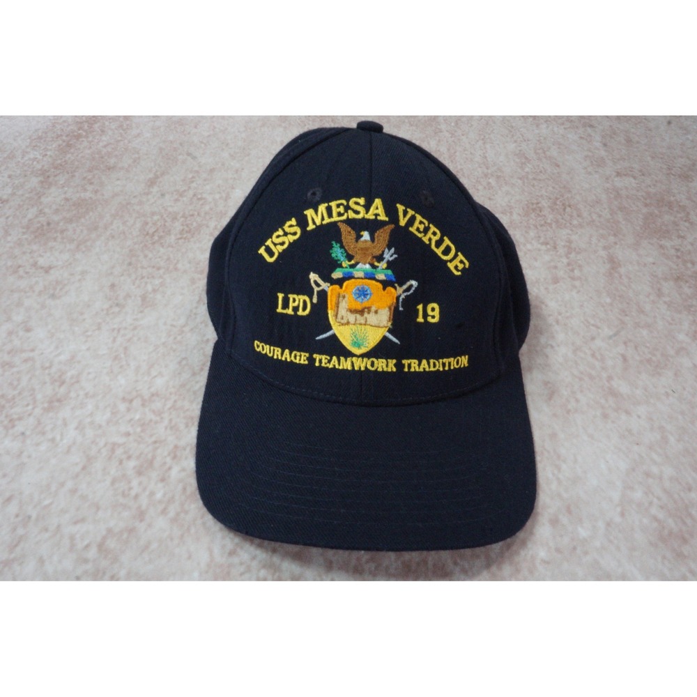 USS Mesa Verde LPD 19 Navy Ship Cap Embroidered The Corps USA Made Blue Hat